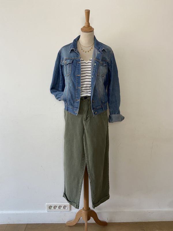 veste PROMOD, tee-shirt GDM, pantalon ZARA